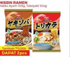 Promo Harga NISSIN Ramen Yakisoba Takoyaki, Kaldu Ayam 87 gr - Alfamart
