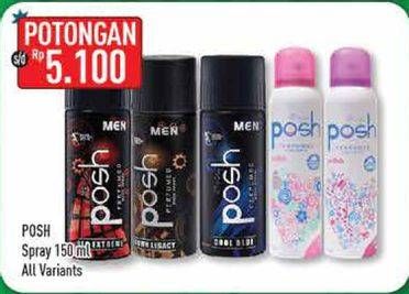 Promo Harga POSH Perfumed Body Spray Men, Women 150 ml - Hypermart
