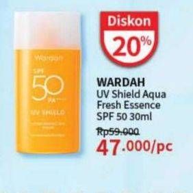 Promo Harga Wardah UV Shield Aqua Fresh Essence SPF 50 30 ml - Guardian