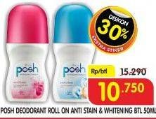 Promo Harga POSH Deo Roll On Anti Stain, Whitening 50 ml - Superindo