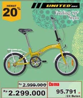 Promo Harga UNITED Folding Bike Stylo 20"  - Giant