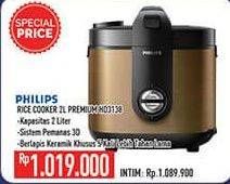 Promo Harga PHILIPS HD3138 Rice Cooker 2L 2000 ml - Hypermart