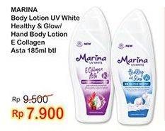 Promo Harga MARINA Hand Body Lotion UV White Collagen Asta, UV White Healthy Glow 185 ml - Indomaret