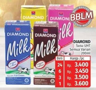 Promo Harga DIAMOND Milk UHT All Variants 200 ml - Lotte Grosir