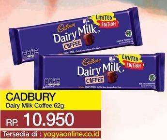 Promo Harga CADBURY Dairy Milk Coffee 62 gr - Yogya