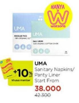 Promo Harga UMA Pads/Daily Liners  - Watsons