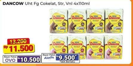 Promo Harga Dancow Fortigro UHT Cokelat, Vanilla, Stroberi 110 ml - Alfamart