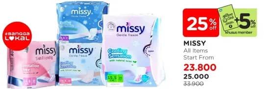 Promo Harga Missy Gentle Freeze All Variants 10 pcs - Watsons