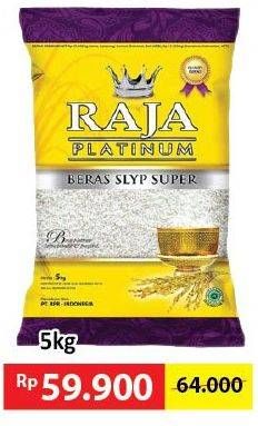 Promo Harga Raja Platinum Beras Slyp Super 5 kg - Alfamart
