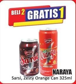 Promo Harga Naraya Minuman Kaleng Sarsi, Zesty Orange 325 ml - Hari Hari