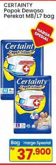 Promo Harga Certainty Adult Diapers M8, L7 7 pcs - Indomaret
