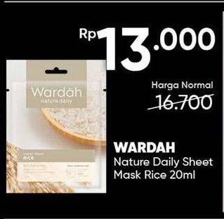 Promo Harga WARDAH Nature Daily Sheet Mask Rice 20 ml - Guardian