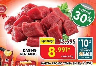 Promo Harga Daging Rendang Sapi per 100 gr - Superindo