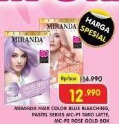 Promo Harga MIRANDA Hair Color MCP2 Rose Gold, MCP1 Taro Latte, Super Blue Bleaching 30 ml - Superindo