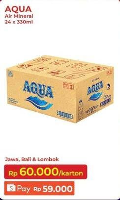 Promo Harga Aqua Air Mineral per 24 botol 330 ml - Indomaret