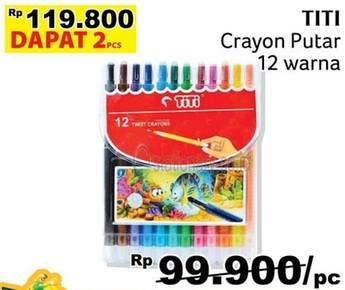 Promo Harga TITI Crayon Putar per 2 pouch 12 pcs - Giant
