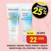 Promo Harga WARDAH Perfect Bright Facial Foam Bright + Oil Control 100 ml - Superindo