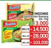 Promo Harga Indomie Mi Kuah Soto Mie, Ayam Bawang 69 gr - LotteMart