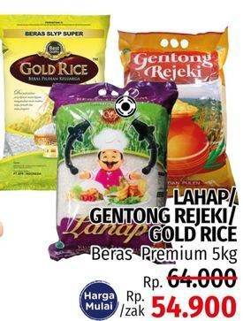 Promo Harga LAHAP / GENTONG REJEKI / GOLD RICE Beras Premium 5kg  - LotteMart