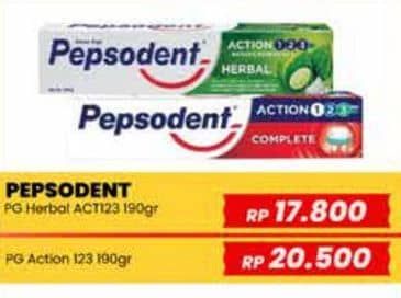 Promo Harga Pepsodent Pasta Gigi Action 123 Herbal 190 gr - Yogya