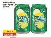 Promo Harga Green Sands Minuman Soda Lime Apple 330 ml - Alfamart