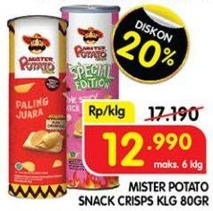 Promo Harga Mister Potato Snack Crisps 80 gr - Superindo