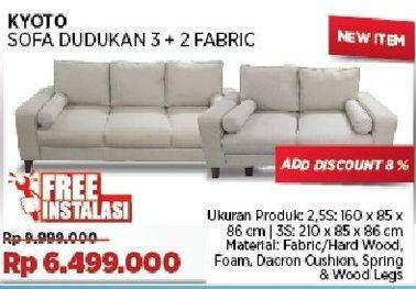 Promo Harga Kyoto Sofa Dudukan 3 + 2 Fabric  - COURTS