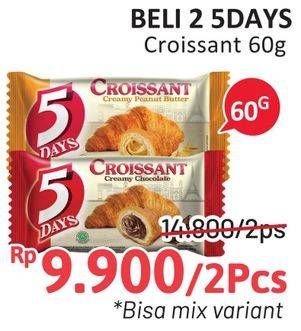 Promo Harga 5 DAYS Croissant 60 gr - Alfamidi