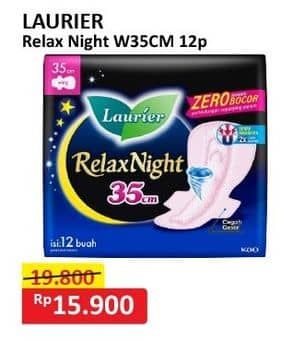 Promo Harga Laurier Relax Night 35cm 12 pcs - Alfamart