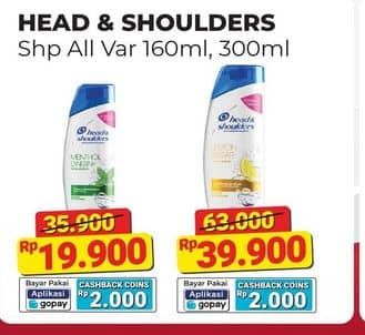 Promo Harga Head & Shoulders Shampoo All Variants 300 ml - Alfamart