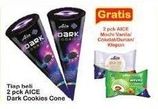 Promo Harga AICE Cone Dark Cookies 100 ml - Indomaret