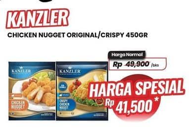 Promo Harga Kanzler Chicken Nugget Crispy, Original 450 gr - Carrefour