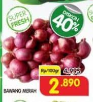 Bawang Merah per 100 gr Diskon 42%, Harga Promo Rp2.890, Harga Normal Rp4.995