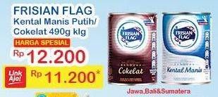 Promo Harga FRISIAN FLAG Susu Kental Manis Putih, Cokelat 490 gr - Indomaret