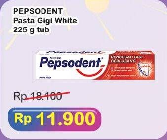 Promo Harga Pepsodent Pasta Gigi Pencegah Gigi Berlubang White 225 gr - Indomaret