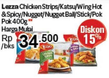 Promo Harga LEZZA Chicken Strips/Chicken Katsu/Chicken Wing Hot & Spicy/Nugget Ball/Stick/Pokpok  - Carrefour