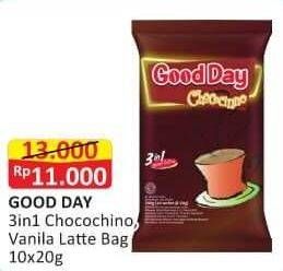 Promo Harga Good Day Instant Coffee 3 in 1 Chococinno, Vanilla Latte per 10 sachet 20 gr - Alfamart