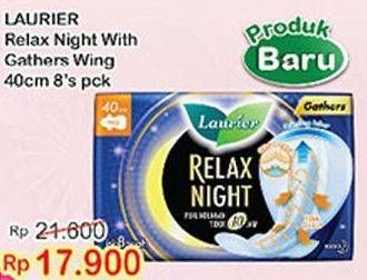 Promo Harga Laurier Relax Night Gathers 40cm 8 pcs - Indomaret