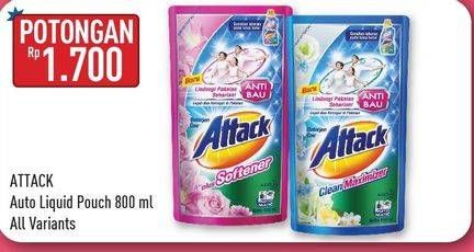 Promo Harga ATTACK Detergent Liquid All Variants 800 ml - Hypermart