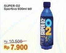 Promo Harga SUPER O2 Silver Oxygenated Drinking Water Kecuali Sportivo 600 ml - Indomaret
