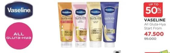 Promo Harga Vaseline Healthy Bright Gluta-Hya Lotion All Variants 100 ml - Watsons
