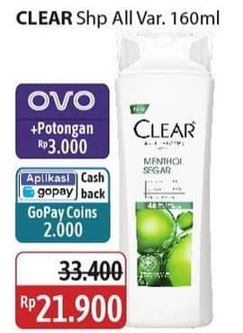 Promo Harga Clear Shampoo All Variants 160 ml - Alfamidi