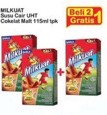 Promo Harga MILKUAT Susu UHT Cokelat Malt 115 ml - Indomaret