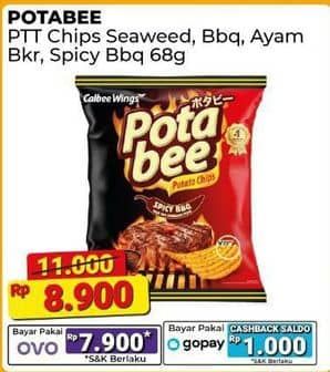 Promo Harga Potabee Snack Potato Chips Grilled Seaweed, Spicy BBQ, Ayam Bakar, BBQ Beef 68 gr - Alfamart