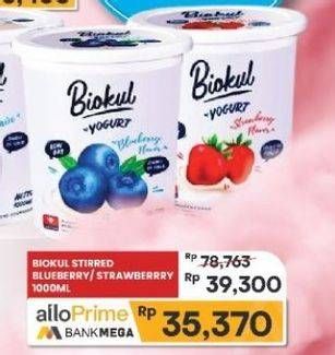 Promo Harga Biokul Set Yogurt Blueberry, Strawberry 1000 ml - Carrefour
