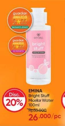 Promo Harga Emina Bright Stuff Micellar Water 100 ml - Guardian