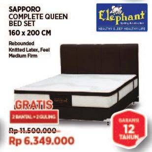 Promo Harga Elephant Sapporo Rebounded Complete Bed Set 160x200cm  - COURTS