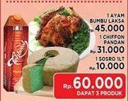 Promo Harga Paket 60k (Ayam Bumbu Laksa + Chiffon Pandan + Sosro )  - LotteMart