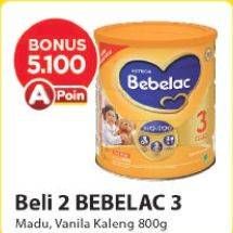 Promo Harga BEBELAC 3 Susu Pertumbuhan Madu, Vanila 800 gr - Alfamart