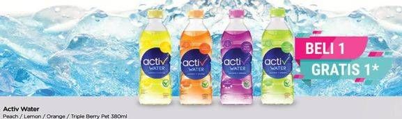 Promo Harga ACTIV WATER Minuman Isotonik + Multivitamin Apple-Peach, Lemon, Jeruk, Triple Berry 380 ml - TIP TOP